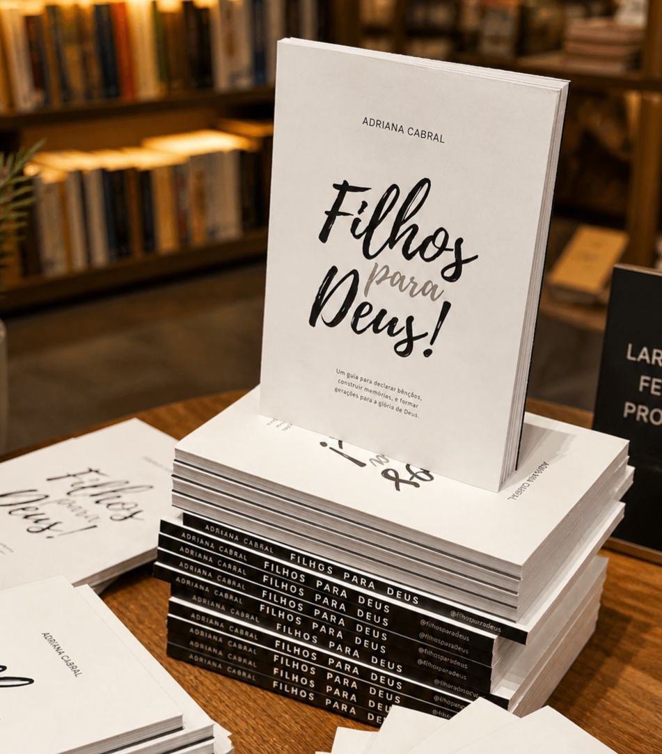 Livro Filhos para Deus sendo segurado nas mãos — guia de profecias e bênçãos para filhos